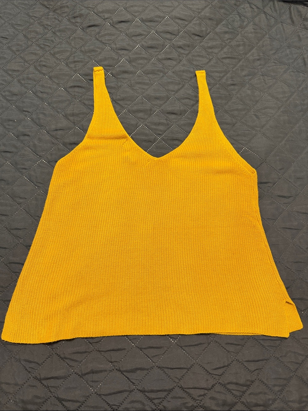 Forever 21 Mustard Yellow Knit V-Neck Tank Top - Picture 3 of 4